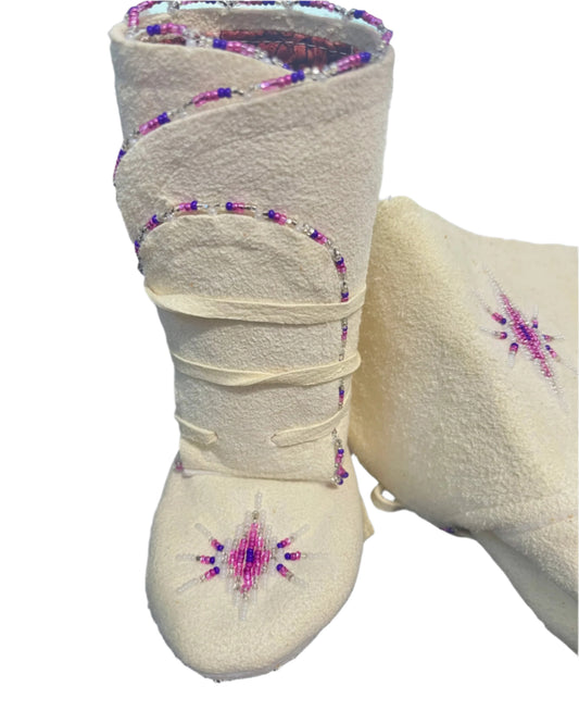 Bottes mocassins pour bébé fabriquées à la main