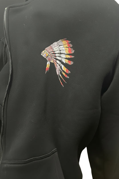 Chief Headdress Zip Hoodie | Black Arctic Wear 606