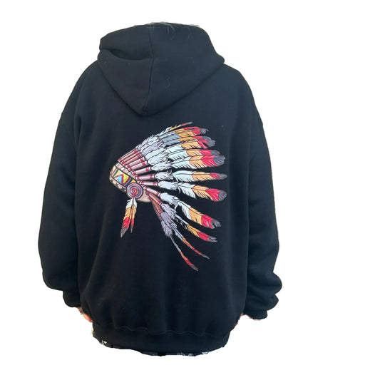 Chief Headdress Zip Hoodie | Black Arctic Wear 606